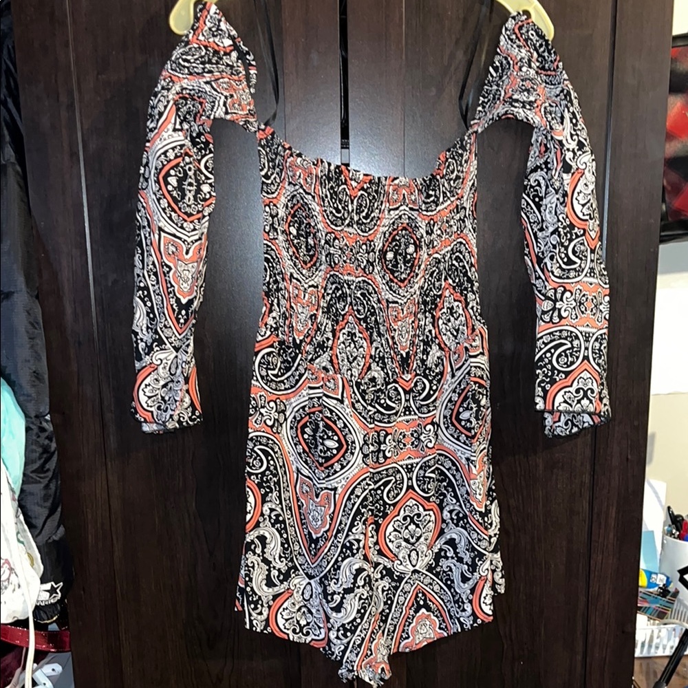 Charlotte Russ Paisley Off-Shoulder Women's Romper